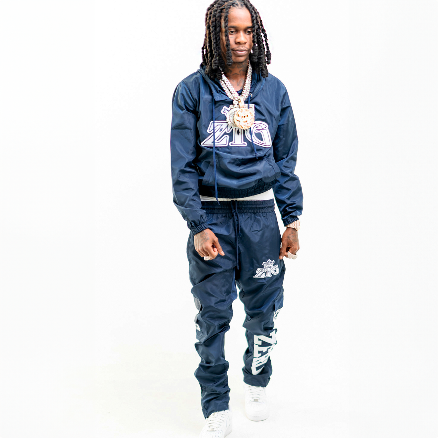 Nylon Windbreaker Pant Set