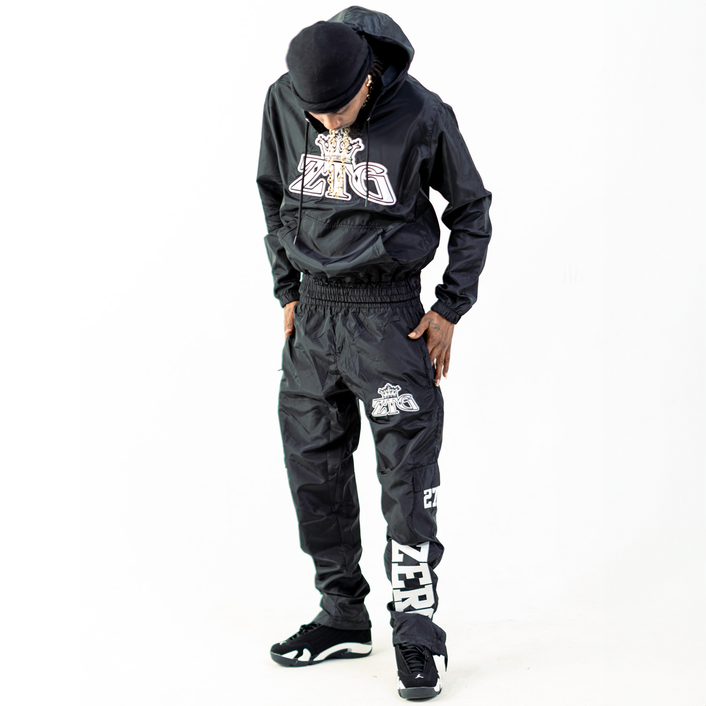 Nylon Windbreaker Pant Set